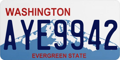 WA license plate AYE9942