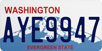 WA license plate AYE9947
