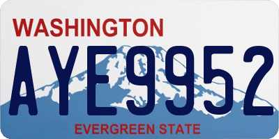 WA license plate AYE9952