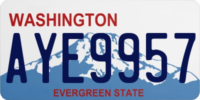 WA license plate AYE9957
