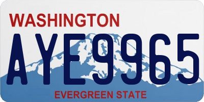 WA license plate AYE9965