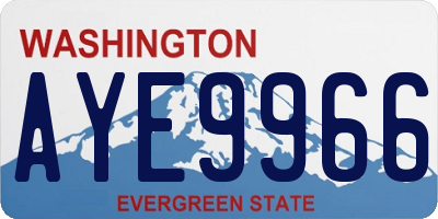 WA license plate AYE9966