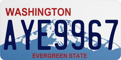 WA license plate AYE9967