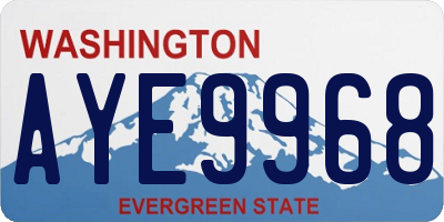 WA license plate AYE9968