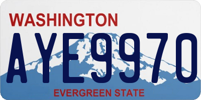 WA license plate AYE9970