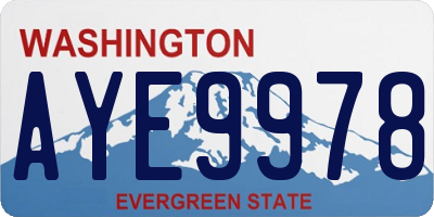 WA license plate AYE9978