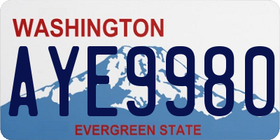 WA license plate AYE9980
