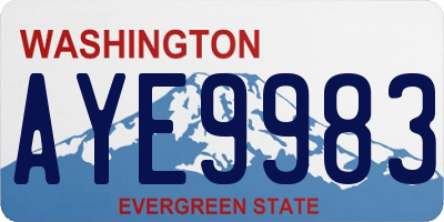 WA license plate AYE9983