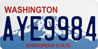WA license plate AYE9984
