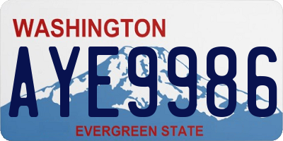 WA license plate AYE9986