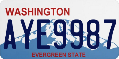 WA license plate AYE9987