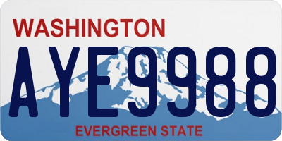 WA license plate AYE9988
