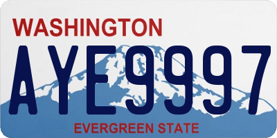 WA license plate AYE9997