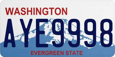 WA license plate AYE9998