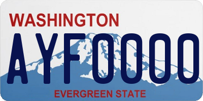WA license plate AYF0000