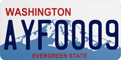WA license plate AYF0009
