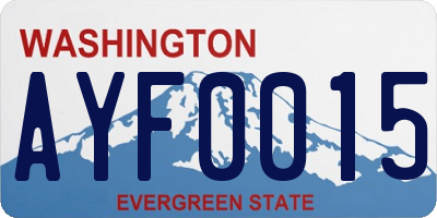 WA license plate AYF0015