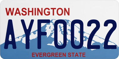 WA license plate AYF0022