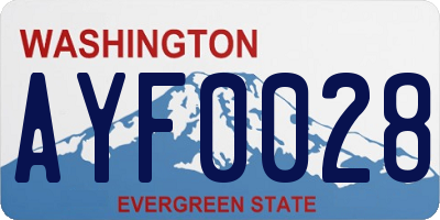 WA license plate AYF0028