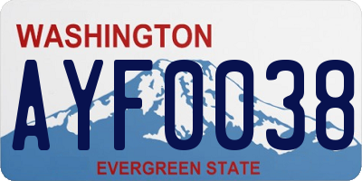 WA license plate AYF0038