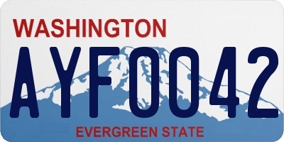 WA license plate AYF0042