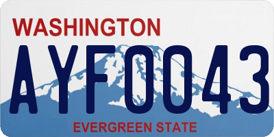 WA license plate AYF0043
