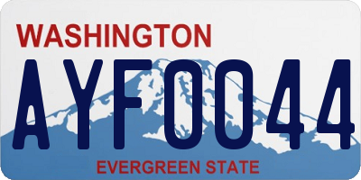 WA license plate AYF0044