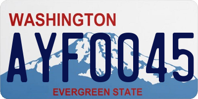 WA license plate AYF0045