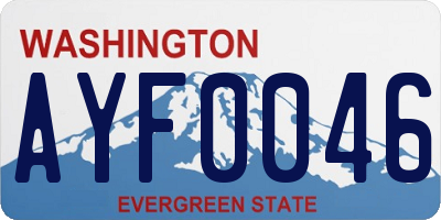 WA license plate AYF0046