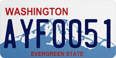 WA license plate AYF0051
