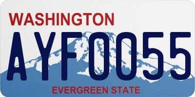 WA license plate AYF0055