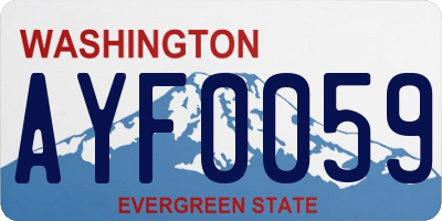 WA license plate AYF0059