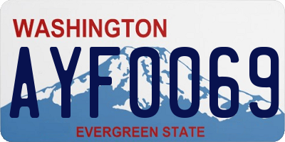 WA license plate AYF0069