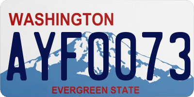 WA license plate AYF0073