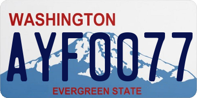 WA license plate AYF0077