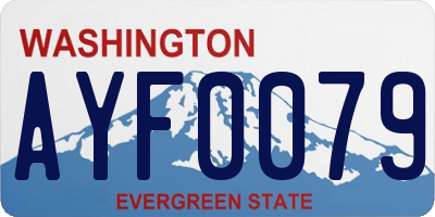 WA license plate AYF0079