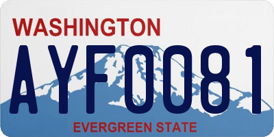WA license plate AYF0081