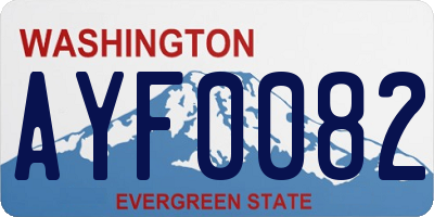 WA license plate AYF0082