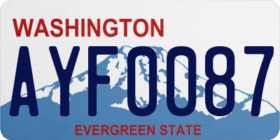 WA license plate AYF0087