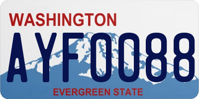 WA license plate AYF0088