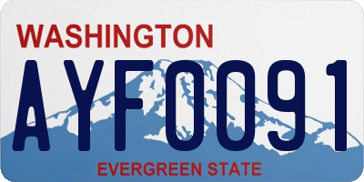 WA license plate AYF0091
