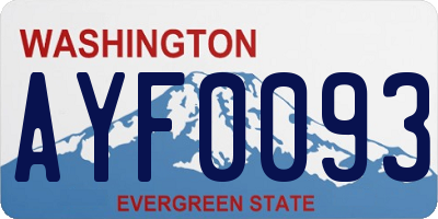 WA license plate AYF0093
