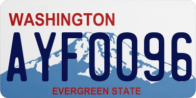 WA license plate AYF0096