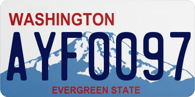 WA license plate AYF0097