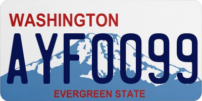 WA license plate AYF0099