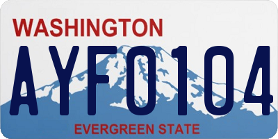 WA license plate AYF0104
