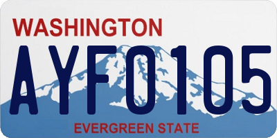 WA license plate AYF0105