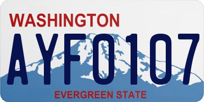 WA license plate AYF0107