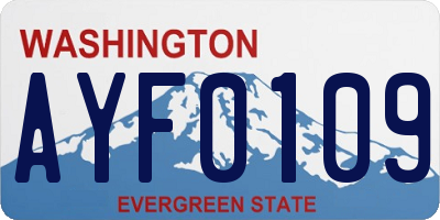 WA license plate AYF0109