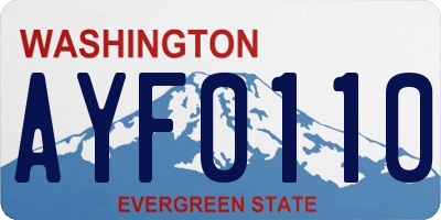WA license plate AYF0110